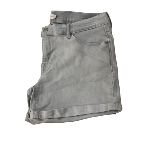 Levi's Denim Shorts Women 32 Light Blue Gray Good Cuffed Mid Rise 5-Pocket - Picture 5 of 6